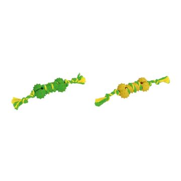 Kerbl Cane Gioco Ossa In Gomma Dura Con Cotone Verde/ Giallo 30 Cm