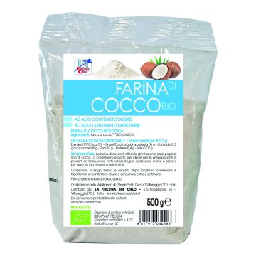 Fsc farina di cocco bio ad alto contenuto di fibra 500 g