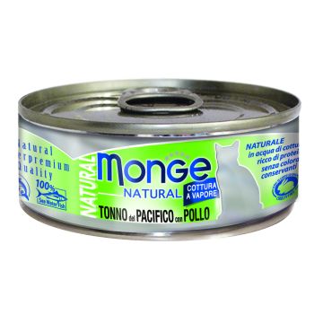 Monge Gatto Natural Lattina Adulto Tonno Del Pacifico & Pollo 80 Gr