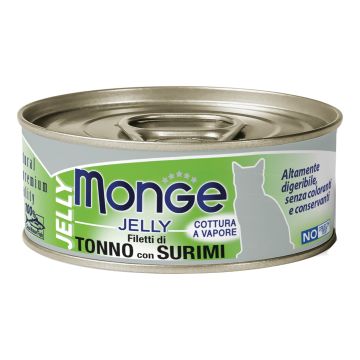 Monge Gatto Jelly Lattina Adulto Filetti Di Tonno & Surimi 80 Gr