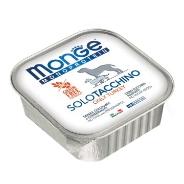 Monge Cane Monoprotein Vaschetta Adulto Solo Tacchino 150 Gr
