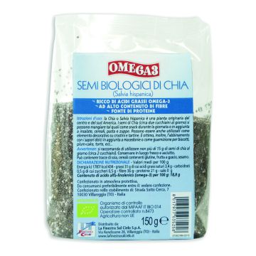 Fsc omega 3 semi di chia bio ad alto contenuto di fibra 150 g