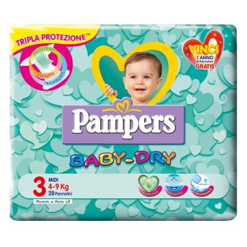 Pampers baby dry midi pb 28 pezzi