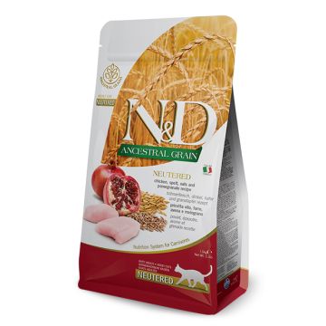 N&d ancestral cereals feline neutered chicken & pomegranate 1,5 kg