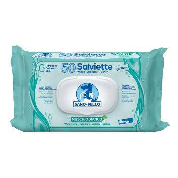 Sanoebello Salviette Detergenti Muschio Bianco 50 Pezzi