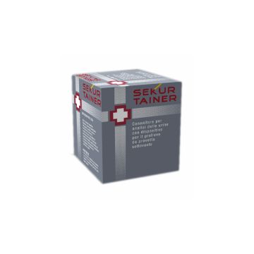 Contenitore per urina sekur trainer con tappo a vite e sonda per prelievo da provetta sottovuoto 120ml