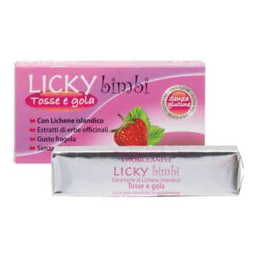 Licky caramelle bambini per tosse e gola fragola 70 g
