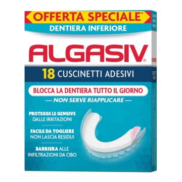 Algasiv adesivo per protesi dentaria inferiore 15 pezzi offerta speciale + 3 pezzi