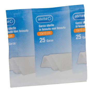 Alvita garza sterile in tessuto non tessuto 10x10cm 25 pezzi