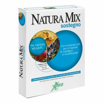 Natura mix sostegno concentrato fluido 10 flaconcini monodose in vetro da 15 grammi