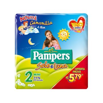 Pampers sole luna flash mini 22 pezzi