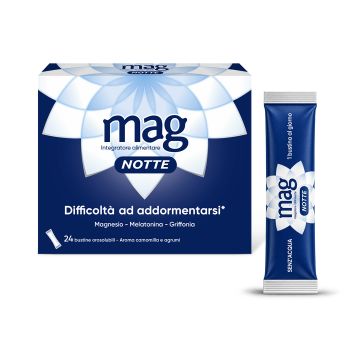 Mag Notte Integratore Per Rilassamento e Sonno Con Magnesio 24 Bustine Gusto Agrumi e Camomilla