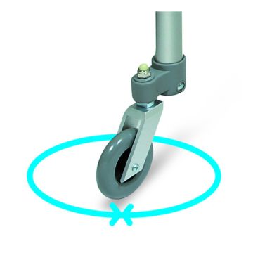 Deambulatore pieghevole con 2 ruote piroettanti 1 pezzo