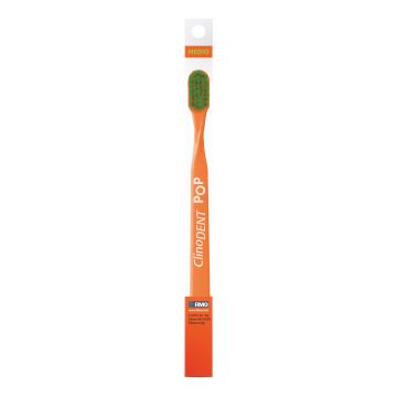 Clinodent pop arancione spazzolino da denti medio