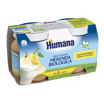 Humana Merenda Pera/Yogurt Bio 240g