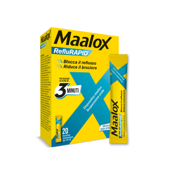 Maalox Reflurapid Bruciore di stomaco, reflusso gastroesofageo, 20 Bustine