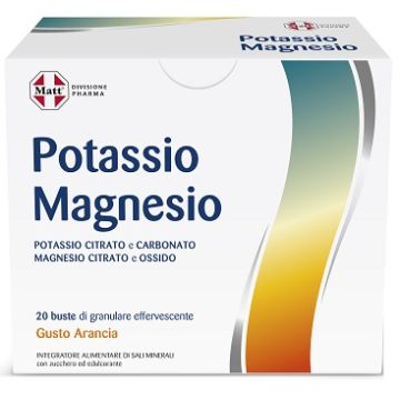 Matt divisione pharma potassio e magnesio 20 buste granulare effervescente gusto arancia