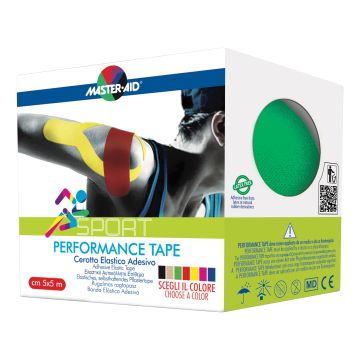 Master-aid sport perform green taping neuromuscolare 5 x 500 cm Master-aid sport perform green taping neuromuscolare 5 x 500 cm