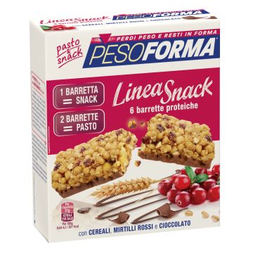 Pesoforma linea snack cereali mirtilli rossi 6 barrette da 31 g