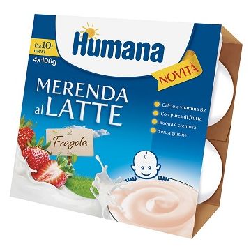 Humana mer.latte fragola4x100g