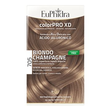 Euphidra colorpro xd 705 biondo champagne gel colorante capelli in flacone + attivante + balsamo + guanti