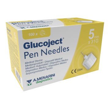 Ago per penna da insulina glucoject lunghezza 5 mm gauge 31 40 pezzi