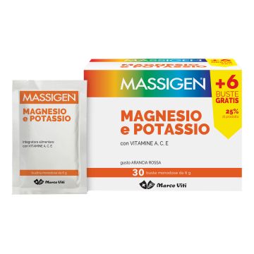 Massigen magnesio e potassio in bustina con astuccio 24+6