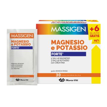 Massigen magnesio e potassio forte 24 bustine + 6 gratis