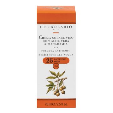 Crema solare viso aloe & macadamia spf25 75 ml