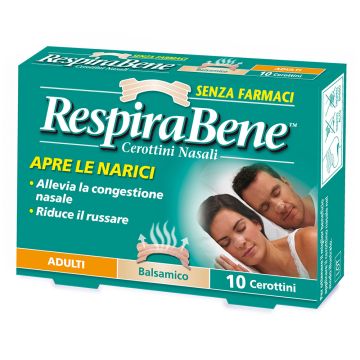 Respirabene cerotti nasali balsamici per adulti 10 pezzi