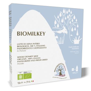 Biomilkey latte di asina pastorizzato e liofilizzato biologico 100% italiano 100 g