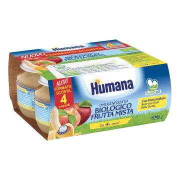 Humana omogeneizzato frutta bio 4 x 100 g