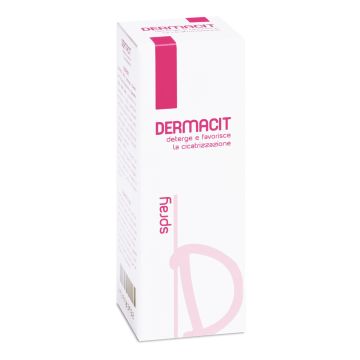 Dermacit Spray Flacone Cilindrico In Pe Bianco Con Tasto Erogatore Spray In Pp Bianco E Cappuccio Salvatasto Trasparente,dispositivo Medico 1 Pezzi