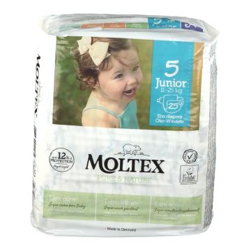 Pannolini Moltex Pure&Nature Taglia 5 Junior 25 Pezzi 11-16kg