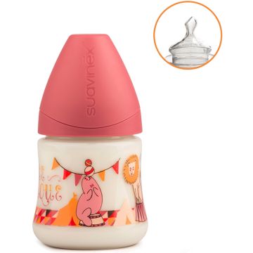 Suavinex le cirque biberon da 150ml anatomico s rosa