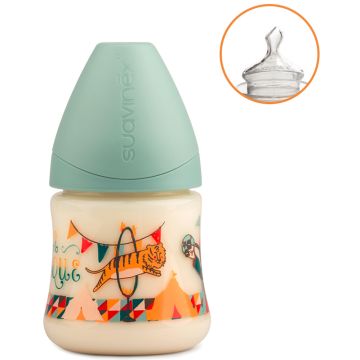 Suavinex le cirque biberon da 150ml anatomico s verde