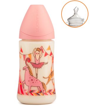 Suavinex le cirque ballerina biberon da 270ml anatomico s rosa