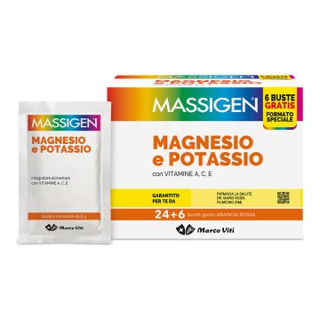 Massigen magnesio e potassio 24 bustine +6 gratis