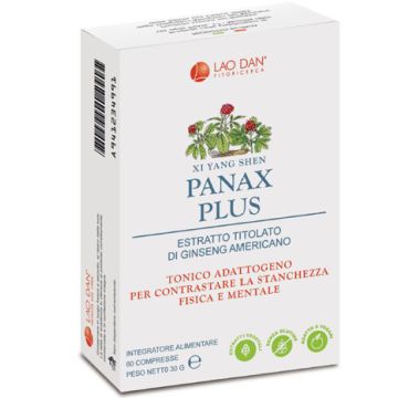 Panax plus ginseng americano 60 compresse con estratto di panax quinquefolius titolato al 10% in ginsenosidi