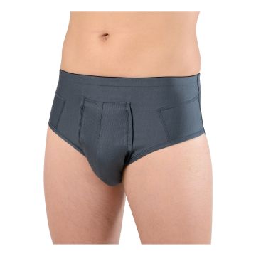 Orione 515 cintoslip erniario uomo aperto con pelotte in cotone antracite 3