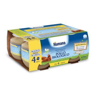 Humana omogeneizzato di pollo biologico 4 x 80 g