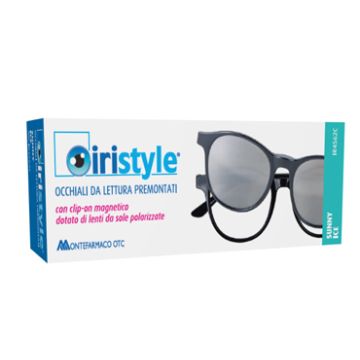 Occhiale da lettura premontato iristyle sunny ice +2,00 con clip on magnetico dotato di lenti da sole polarizzate 1 paio