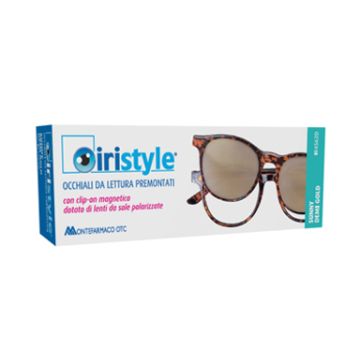 Occhiale da lettura premontato iristyle sunny demi gold +1,00 con clip on magnetico dotato di lenti da sole polarizzate 1 paio