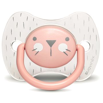 Suavinex hygge succhietto anatomico silicone 6/18 coniglio rosa crystal