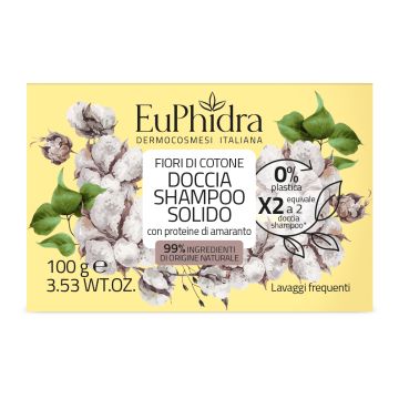 Euphidra doccia shampoo solido fiori di cotone 100 g