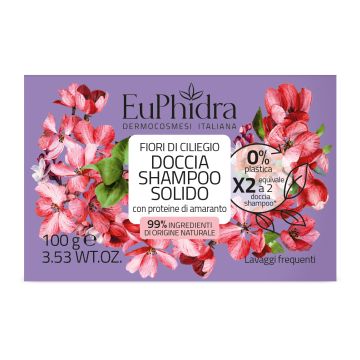 Euphidra doccia shampoo solido fiori di ciliegio 100 g