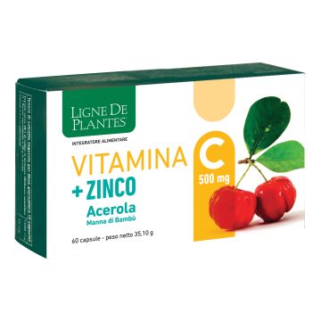 Ligne de plantes vitamina c 500 mg + zinco acerola e manna di bambu' 60 capsule