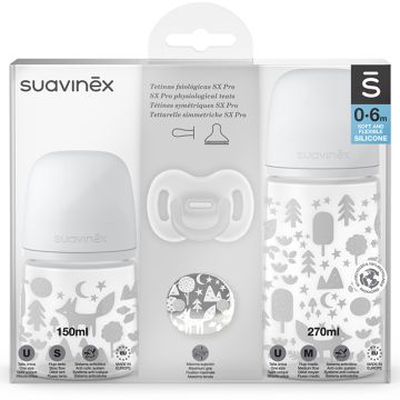 Suavinex set nascita fox smoothie + 2 biberon + clip