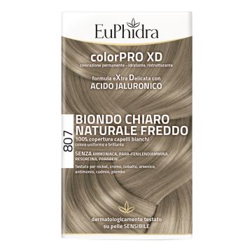Euphidra colorpro xd 807 biondo chiaro naturale f colore + attivante + balsamo + cuffia + guanti