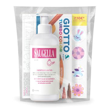 Saugella bundle girl detergente intimo protettivo e lenitivo ph 4,5 200 ml + giotto turbo color